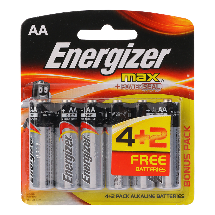 Pin Max 4 + 2 Viên Energizer E91 BP4+2 AA