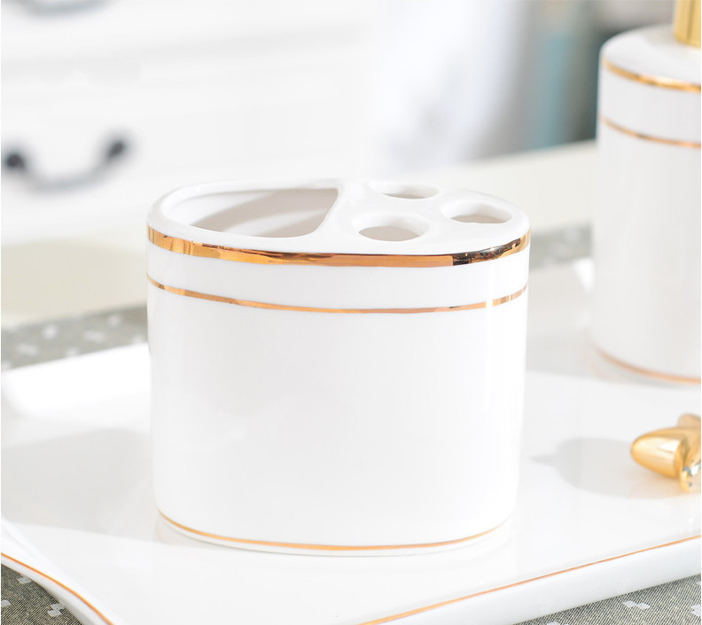 Bộ đựng đồ nhà tắm BATHROOM CORSA GOLD WHITE