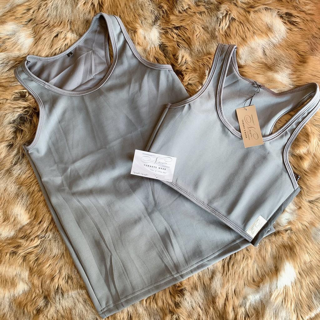 Áo Ba Lỗ Lót Nịt Ngực Tomboy Cài Hông Dáng Dài Thun Trơn Cotton Trắng Đen Nam Tròng Cổ Thể Thao Gym Bigsize Form Suông Nguyễn Nguyên