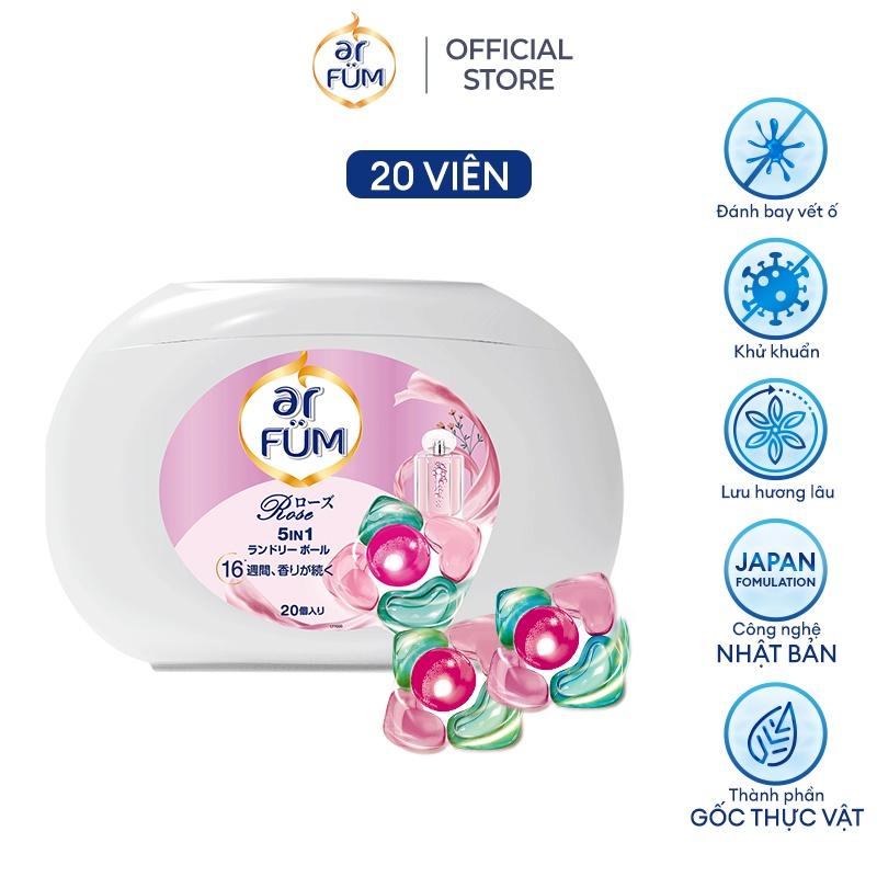 Viên giặt xả arFUM 5 trong 1 MỚI lưu hương lâu 16 tuần, khử khuẩn 99% - (20 viên/ hộp)