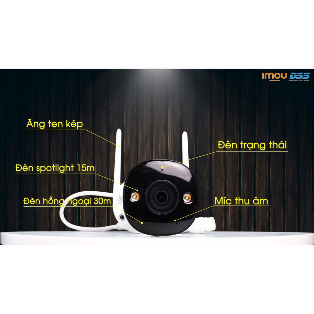 Camera wifi Imou-F42FP Có Màu Ban Đêm 4.0MP Siêu Nét  FULLCOLOR 24/7 , CHỐNG NƯỚC IP67 tích hợp đèn Spotlight (tặng kèm đầu đọc thẻ nhớ cao cấp) - Hàng nhập khẩu