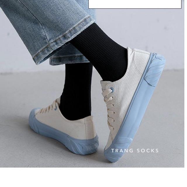 Tất trơn trung cổ gân - Long socks