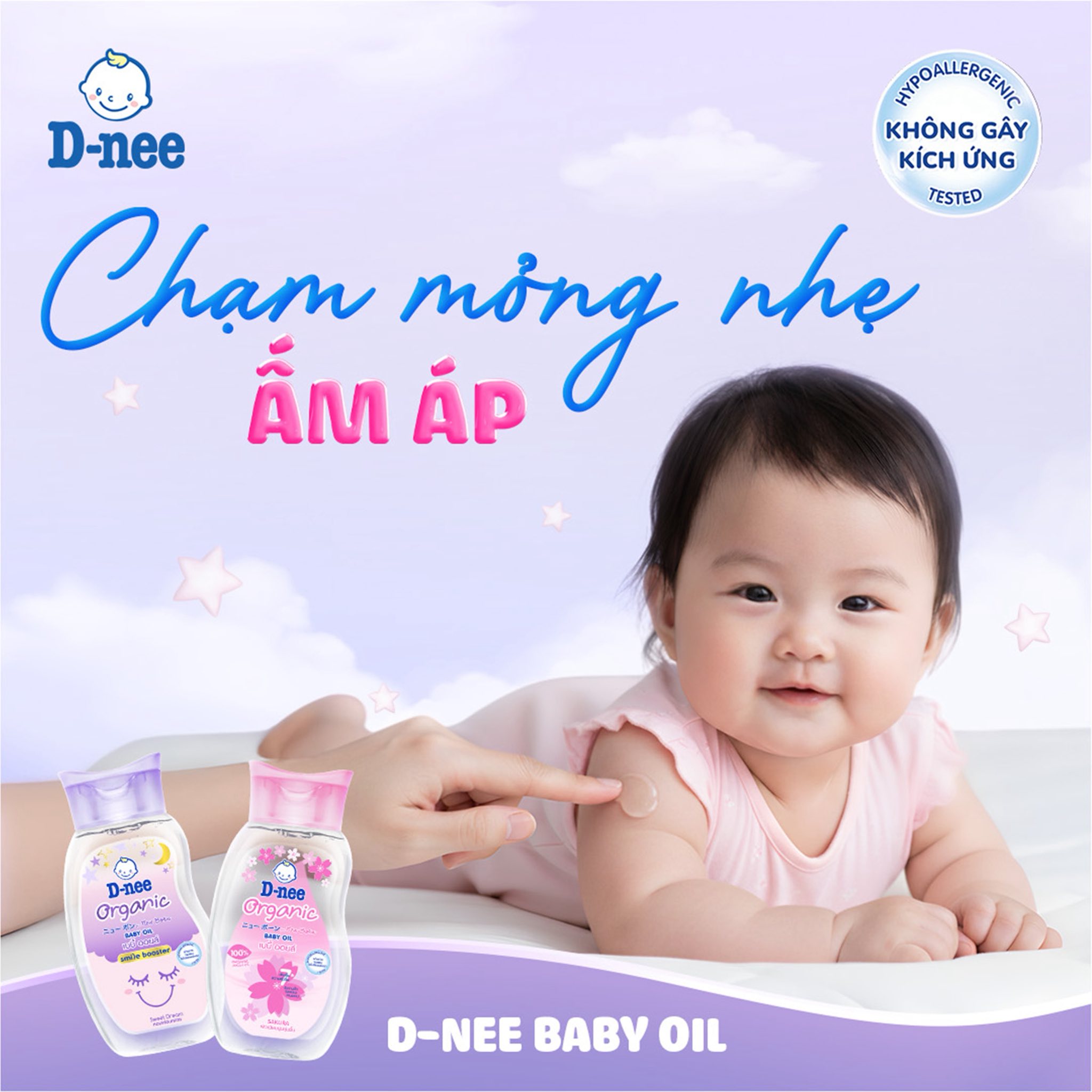 Dầu Dưỡng Da, Dầu Massage Em Bé D-nee Organic Baby Oil 200ml An Toàn Cho Bé, Dnee Đại Thịnh Tại Unmei