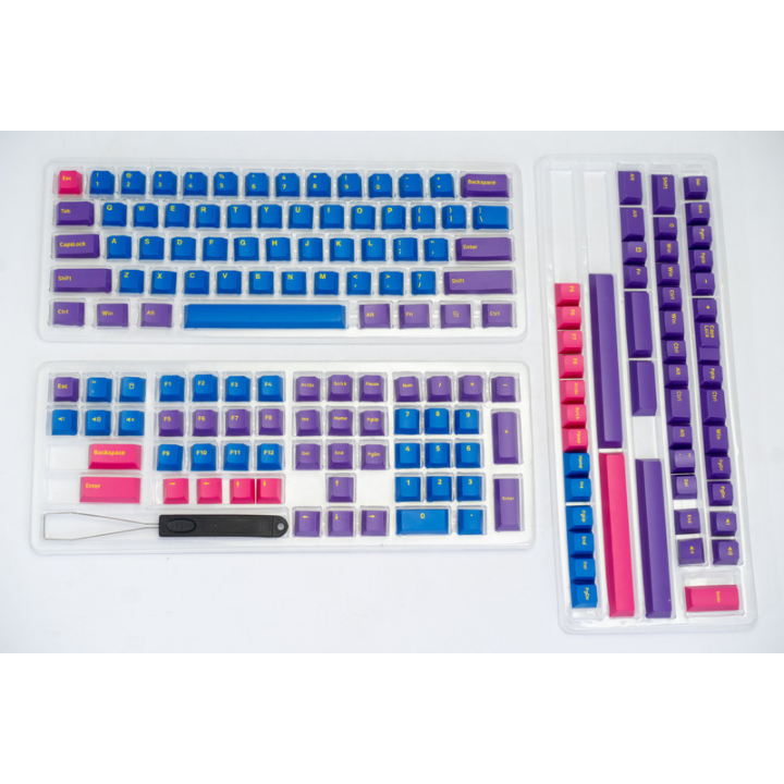 Bộ Keycaps E-Dra Iris PBT Doubleshot 1.5mm - Cherry Profile - 166 nút tương thích mọi Layout (Xanh-Tím) EKC7103 - Hàng Chính Hãng