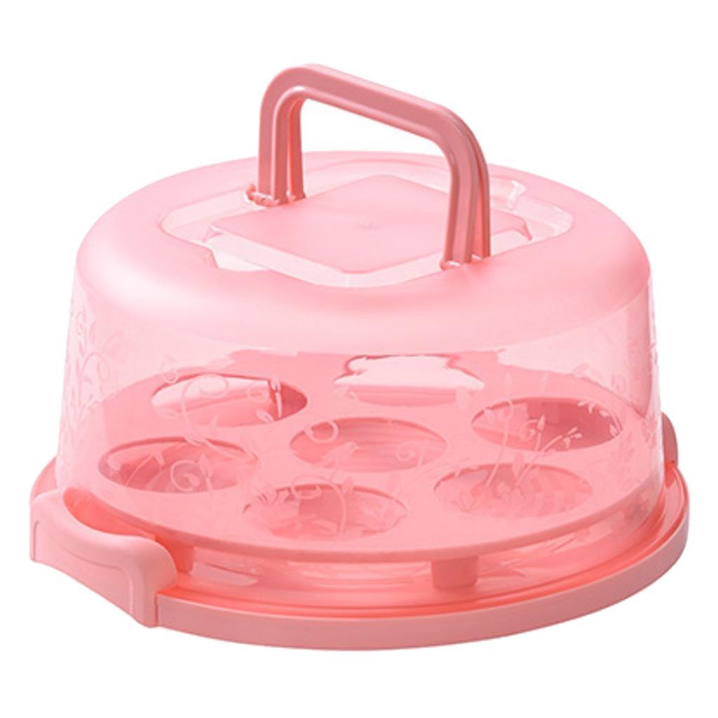 Cake Cupcake Muffin Carrier Holder  Server Pink