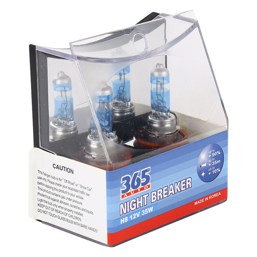 Bộ 2 Bóng Đèn Ô Tô 365-Auto H8 Night Breaker (35W) - Xanh