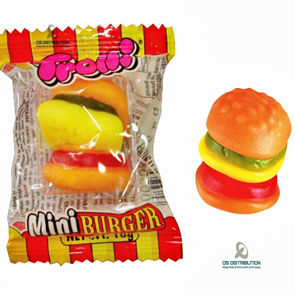 Hộp 60 cái Kẻo dẻo Trolli mini burger 9g