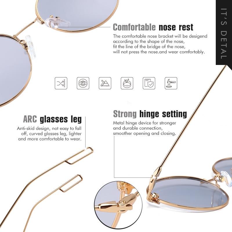 Đầm Nữ Tròn Kính Mát Nam Phân Cực Polarized Kính Chống Nắng Photochromic Nữ Màu Hồng Xanh Dương Ống Kính Kính Oculos De Sol