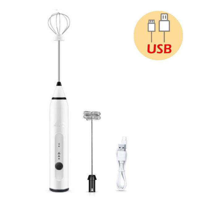 Cà Phê Bọt Sữa 3 Tốc Độ Trứng Be Uống Đánh Trộn Đầu Eggbeater Khuấy USB Sạc Thực Phẩm Cầm Tay Máy Xay Đánh Trứng