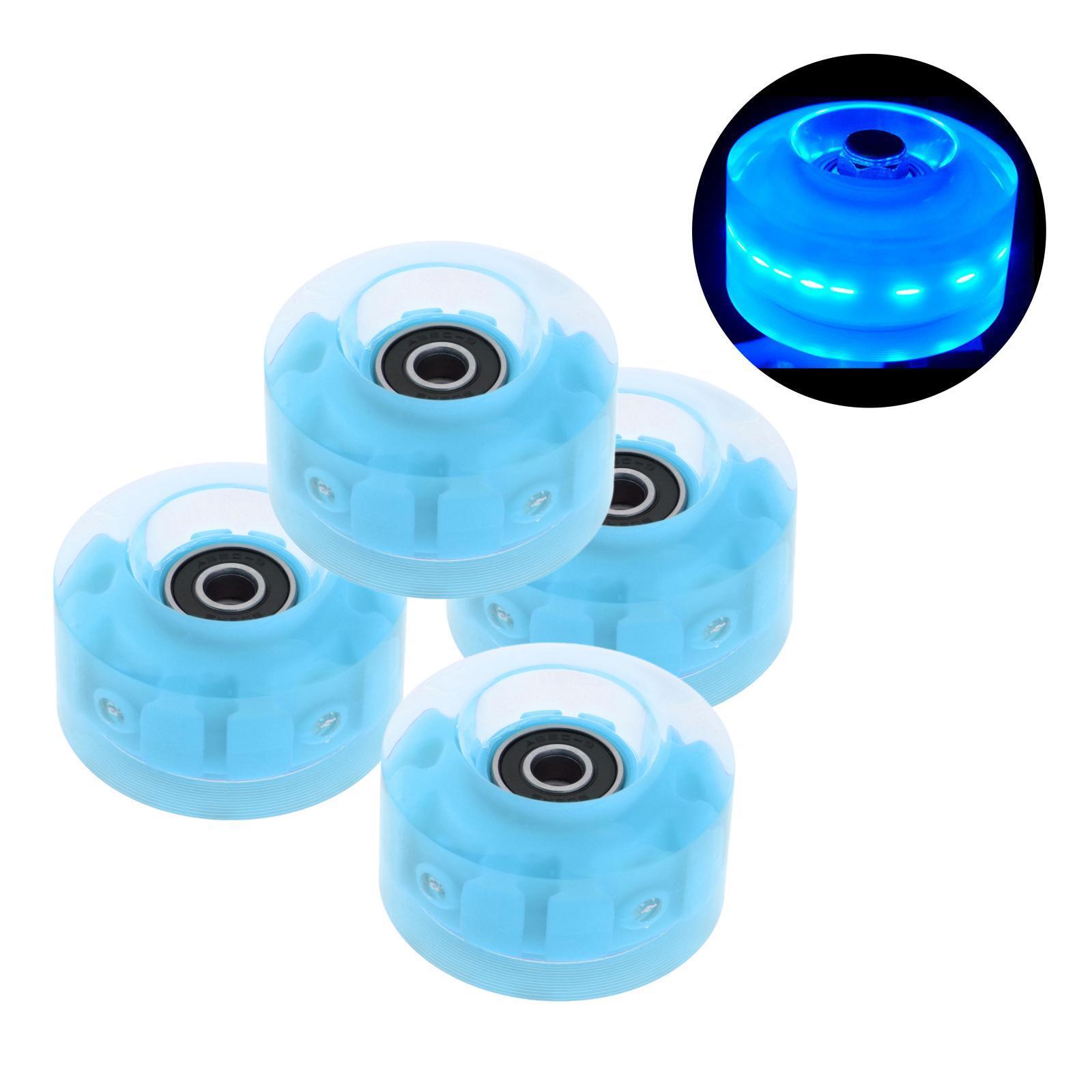 8x Luminous Roller Skate Wheels Light Up with Bearings Double Row Skateboard