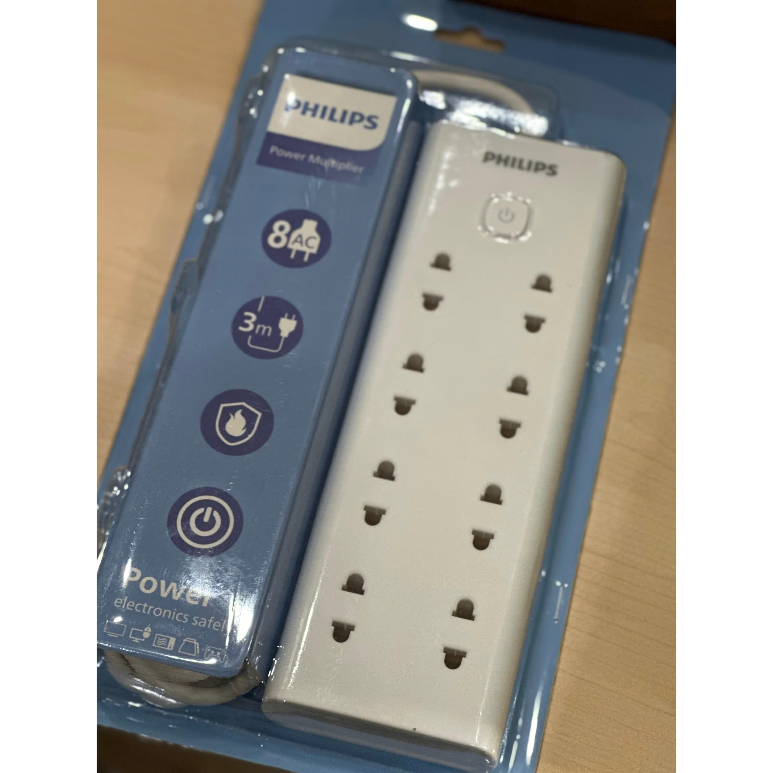 Ổ cắm điện Philips 8 lỗ 2 chấu CHP2180WB/74 (2500W) - 3m
