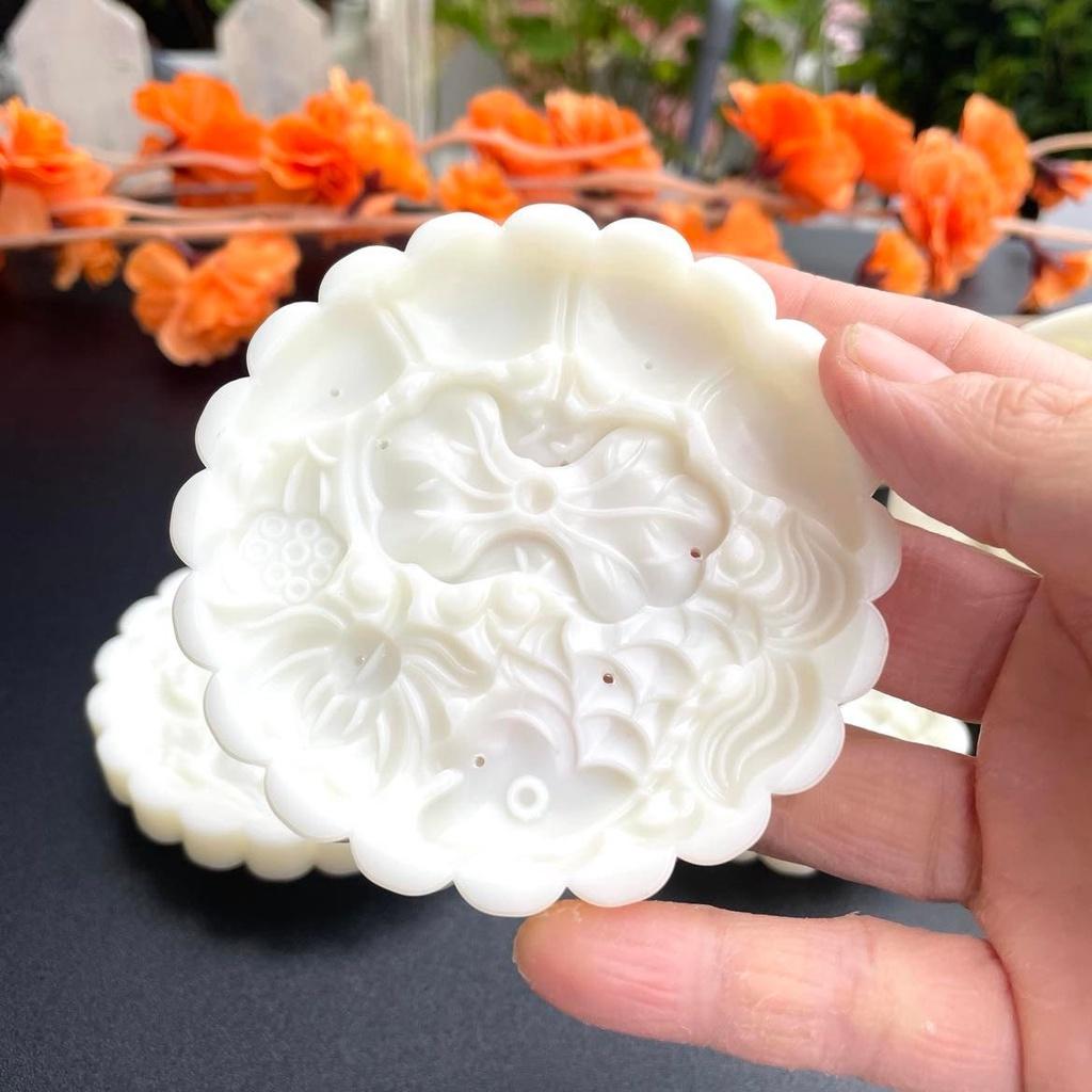 Trung Thu 4 mặt VÂN HOA Sen, Hoa Đồng Tiền, Cá Chép, Non bộ phong thuỷ. Khuôn Bánh nhấn lò xo tạo hình 3D Siêu Sắc