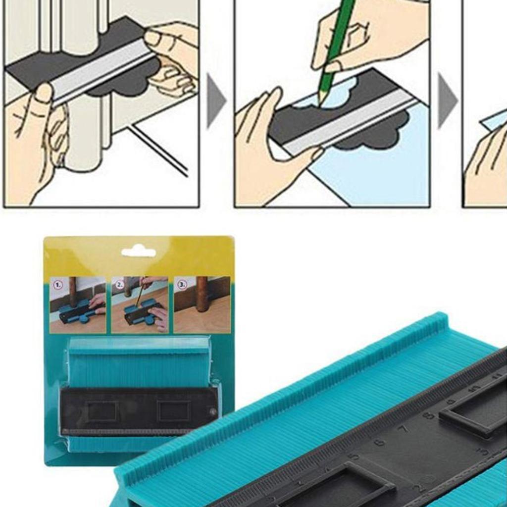 3D Mitre Square Measuring Ruler + Contour Profile Gauge Tool
