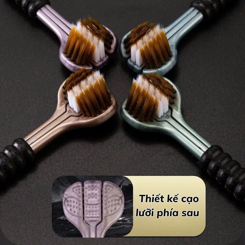 COMBO 4 Bàn Chải Đánh Răng 3 Mặt, Bàn Chải Đánh Răng Đa Chiều Làm Sạch Đồng Thời Cả 3 Bề Mặt Của Răng, Lông Mềm Mượt