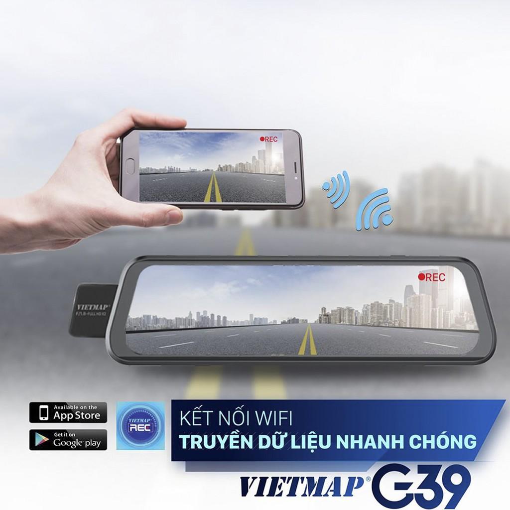 VIETMAP G39 - Thẻ 32GB - Camera Hành Trình Ô Tô Màn Hình Gương Tràn Viền - Hàng Chính Hãng