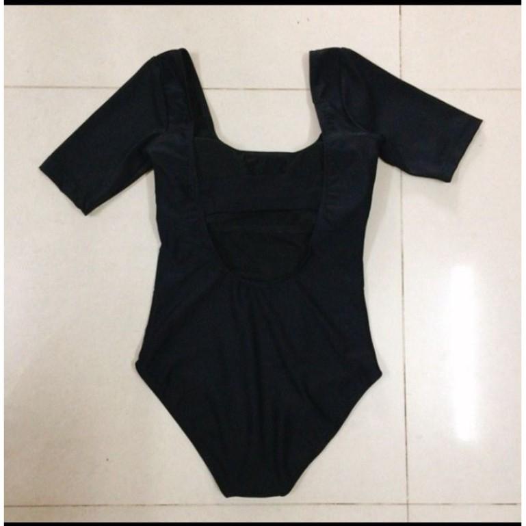 freeship Sét bikini liền thân tay ngắn khoét lưng DÂY NGANG VATIXA BKN22