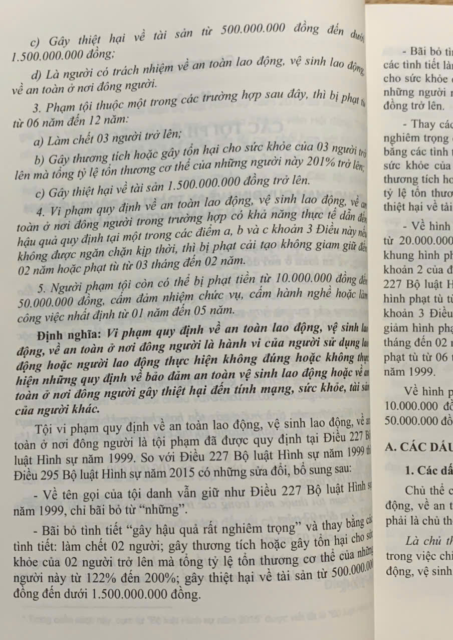 Bình luận Bộ luật Hình sự năm 2015 (Phần thứ hai – Các tội phạm), Chương XXI, Mục 3, 4: Các tội phạm khác xâm pham an toàn, trật tự công cộng