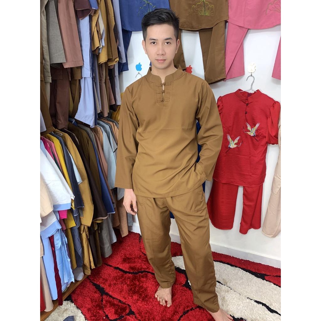 ĐỒ LAM ĐI CHÙA Combo 3 Nút Nam Dài Tay