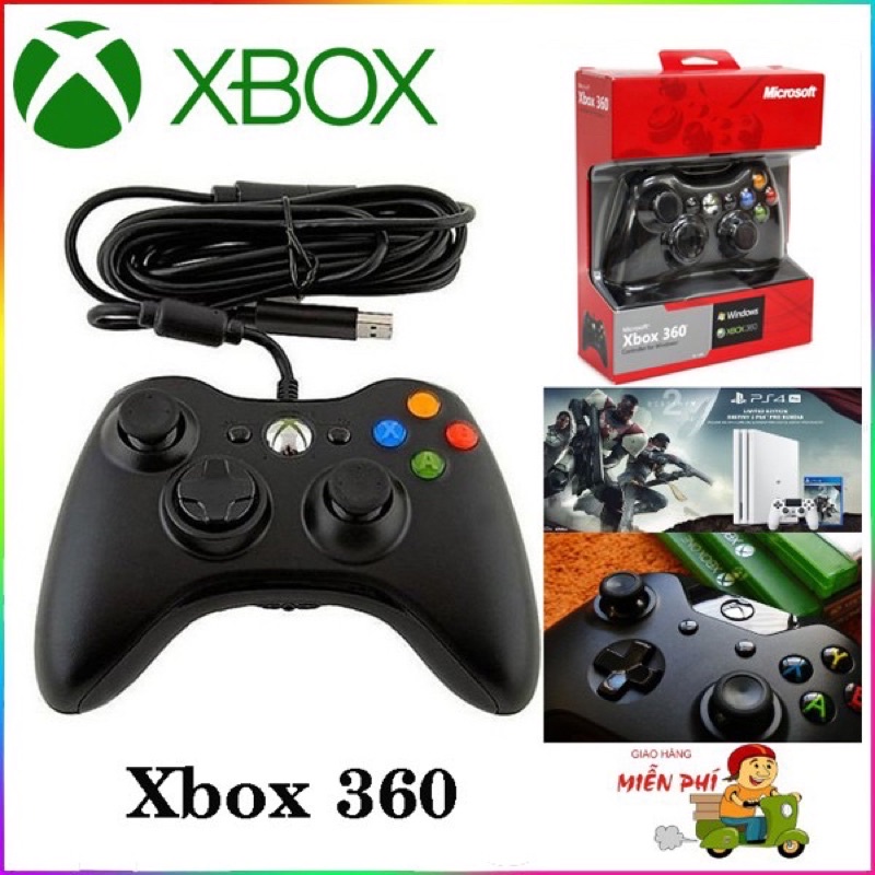 Tay cầm Xbox 360 Controller for Windows pc, xbox,laptop...Cổng USB Cắm là nhận