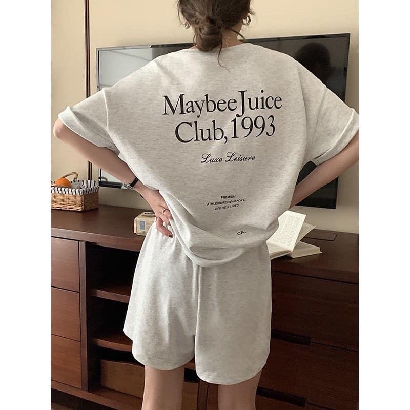 Sét Bộ Thể Thao MAYBEE Phong Cách Unisex Form Rộng Nam / Nữ Chất Thun Cotton Kèm Ảnh Thật