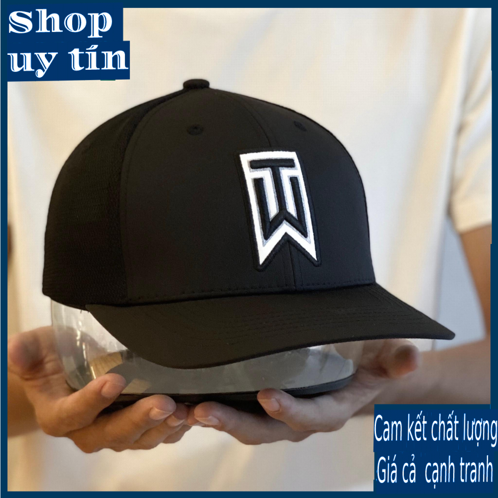 Freeship - MŨ NÓN KẾT LƯỠI TRAI BÍT ĐUÔI THÊU LOGO TRẮNG THỜI TRANG NAM NỮ CAO CẤP - nhiều màu - màu xanh / màu đen/ màu trắng