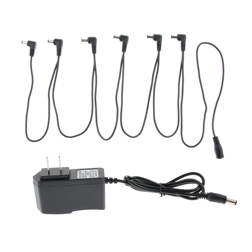 Black 1 to 6 Way Guitar Effects Power Supply Cable for Electric Guitar Bass Parts
