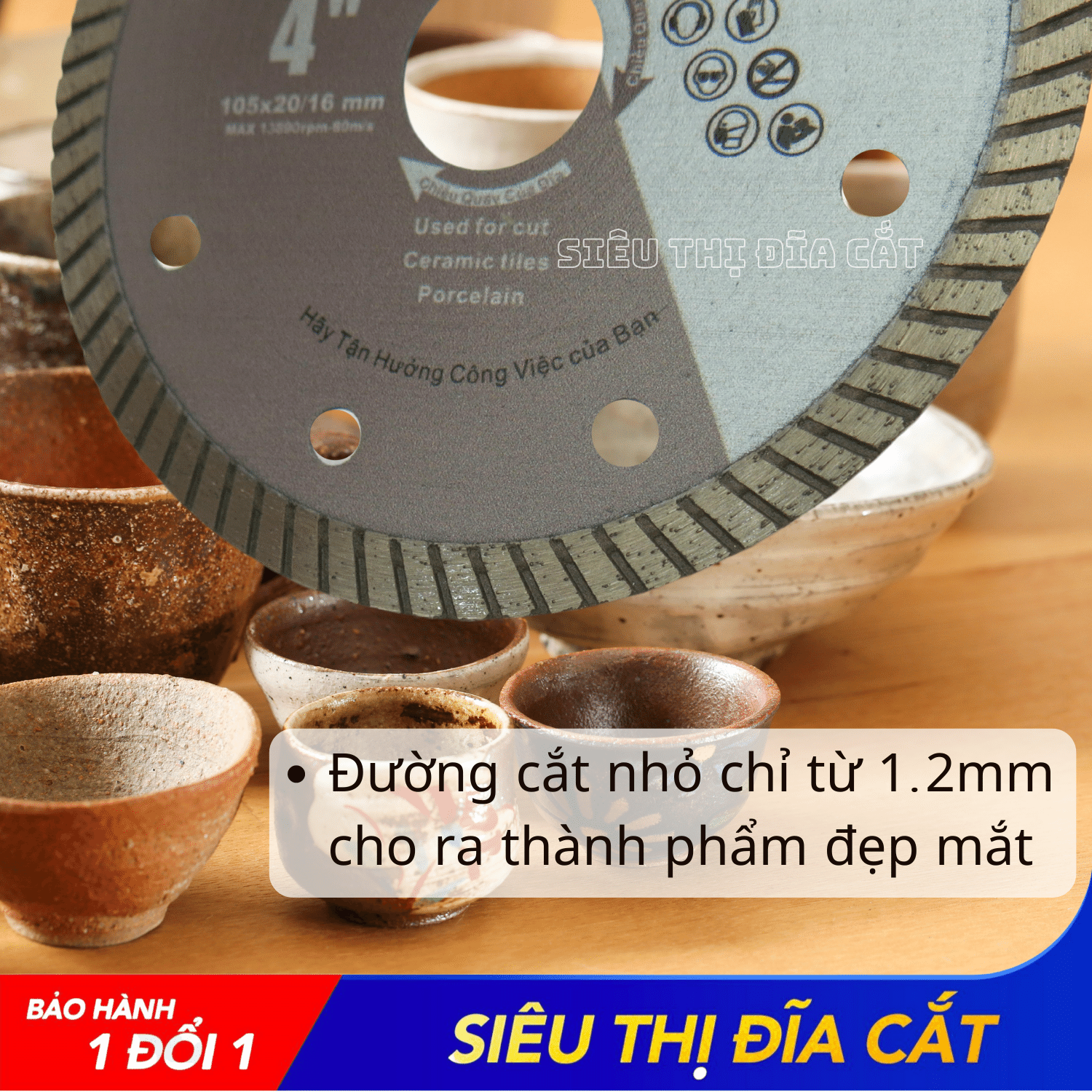 Lưỡi Cắt Đa Năng 105mm KingTom Xám Siêu Mỏng - Chuyên Bóng Kiếng - Siêu Bén