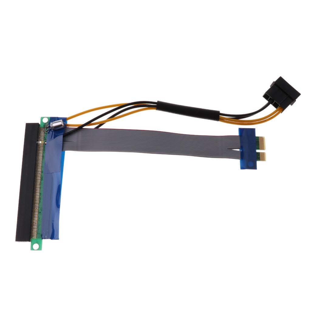 Pcie 1x to 16x Powered Riser Card Adapter Flexible Extension Cable 15cm