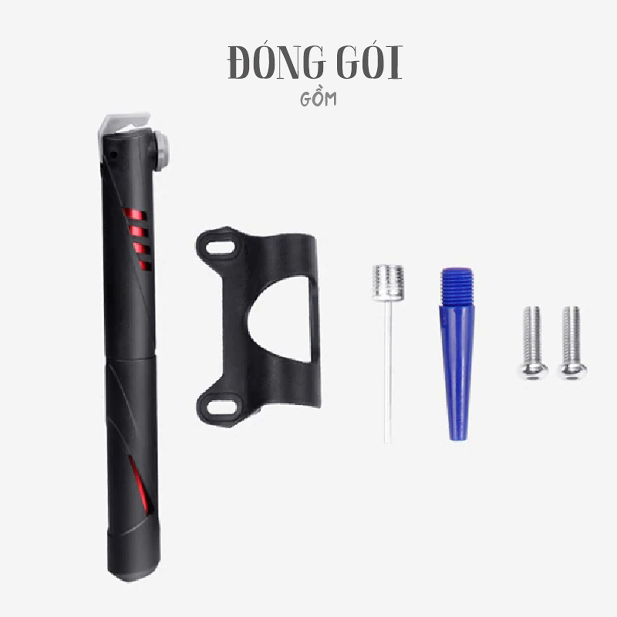 Bơm Xe Đạp Mini Treo Xe Gắn Khung Sườn Có Đế Gắn Sử Dụng Khẩn Cấp 120Psi 8 Bar Siêu Nhẹ Xy Lanh Lõi Nhôm (Kèm 2 Đầu Bơm) Mai Lee