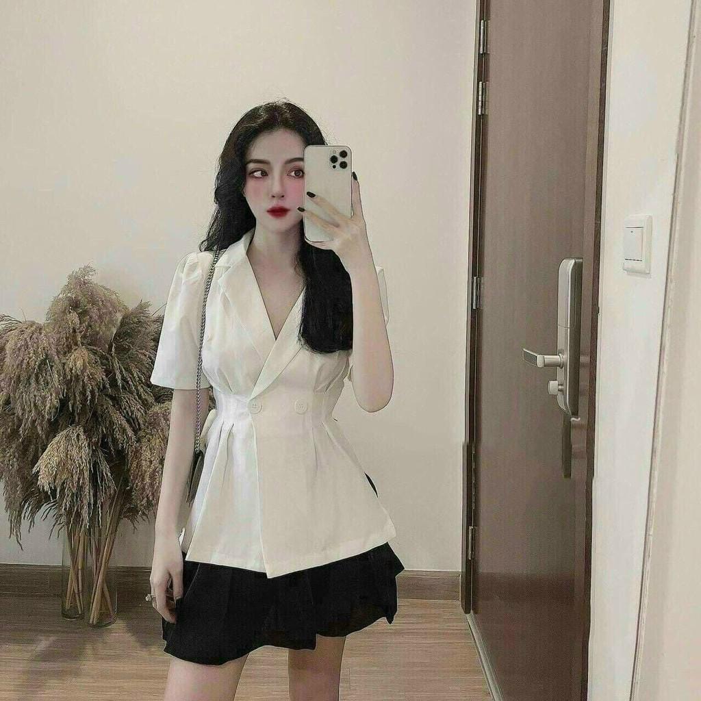 Sét áo vest và chân váy bí phong cách tiểu thư sang chảnh