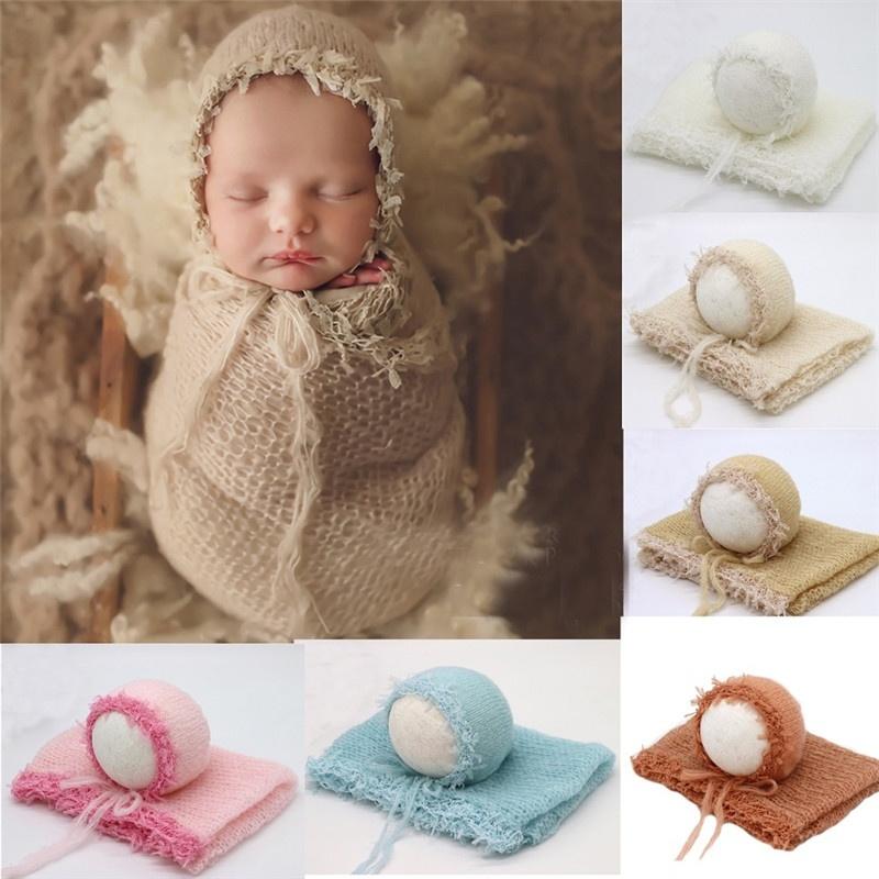 Sơ Sinh Đạo Cụ Chụp Ảnh Chăn Mohair Bọc Đầm Chụp Ảnh Mũ Lưng Bé Chụp Ảnh Phụ Kiện