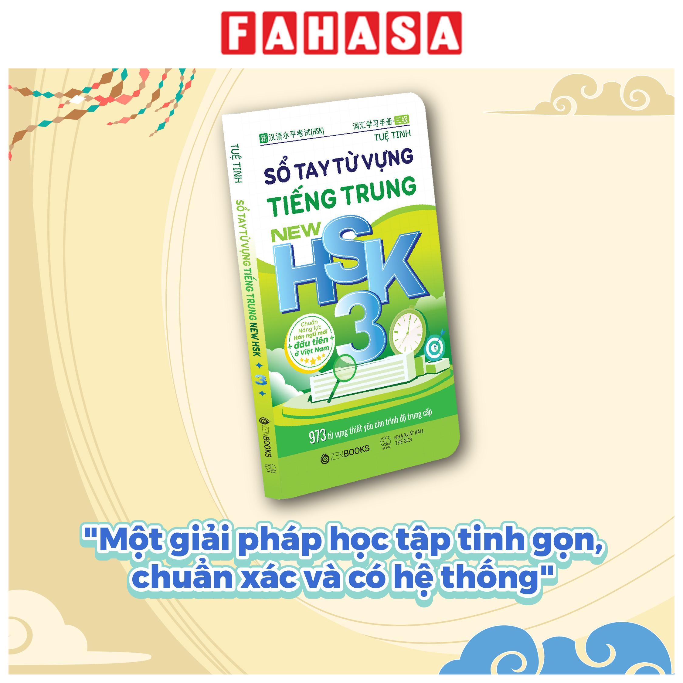 Sách - Sổ Tay Từ Vựng Tiếng Trung New HSK 3 - 973 Từ Vựng Thiết Yếu Cho Trình Độ Trung Cấp