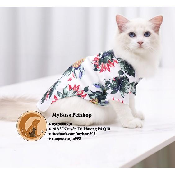 Hình ảnh Áo sơ mi phong cách Hawaii cho chó mèo - Quần áo chó mèo thú cưng