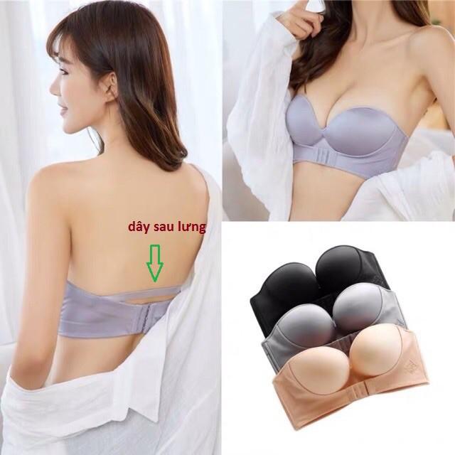 Áo Lót Chống Tụt Đúc Su, Áo Ngực Mặc Áo Hở Vai Cài Trước Không Gọng Nâng Ngực