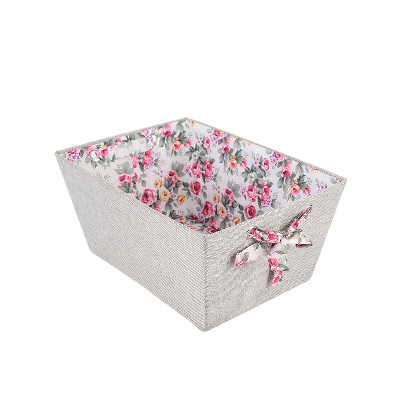 Giá thấp nhất bông và vải lanh in hộp lưu trữ máy tính để bàn giỏ lưu trữ vải hộp lưu trữ vải bạt dày quần áo đồ lặt vặt hộp hoàn thiện hộp