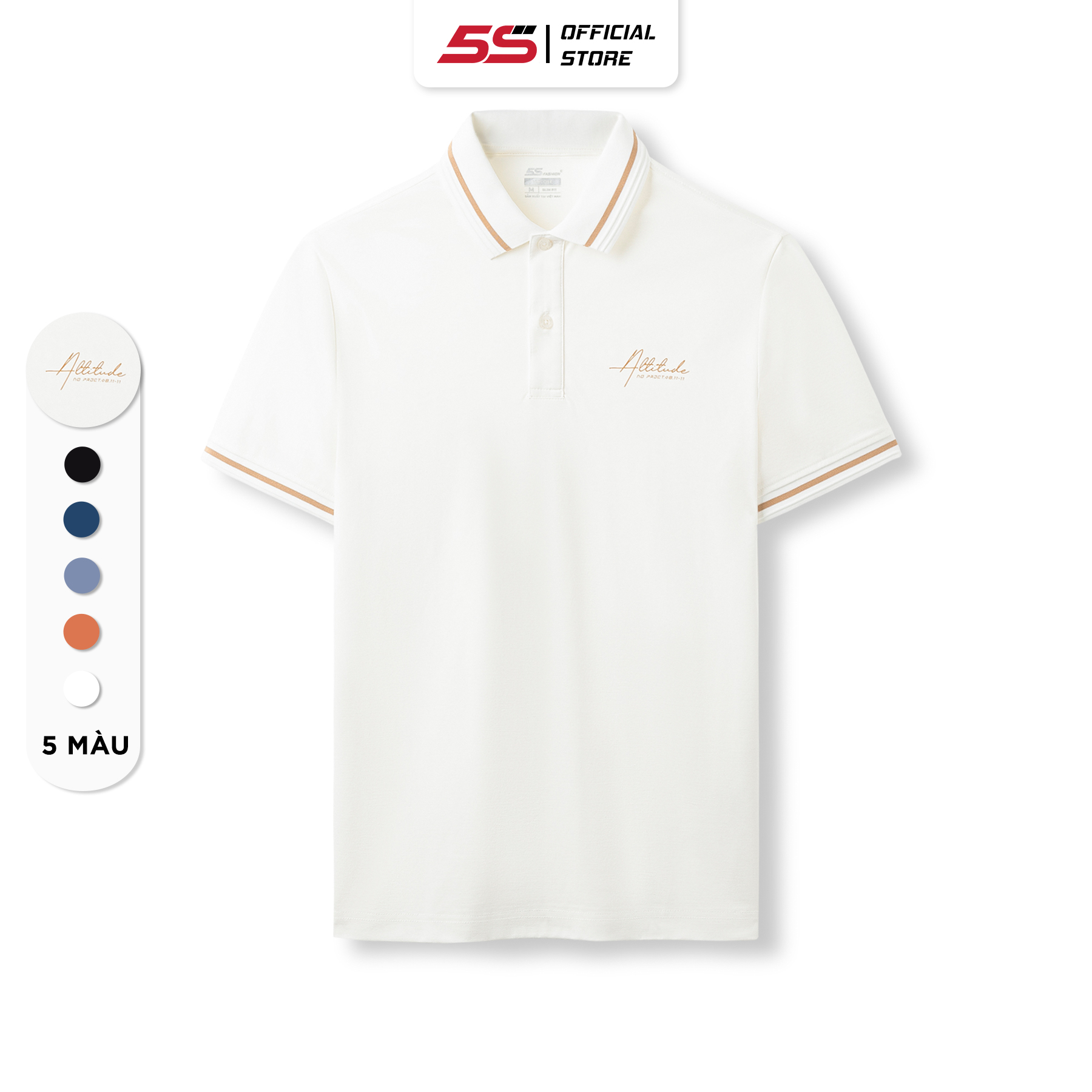 Áo Polo Nam 5S ALTITUDE, Chất Liệu Viscose Siêu Mềm Mịn, Thoáng Mát, Thiết Kế Basic, Trẻ Trung, Lịch Lãm (APC23015)