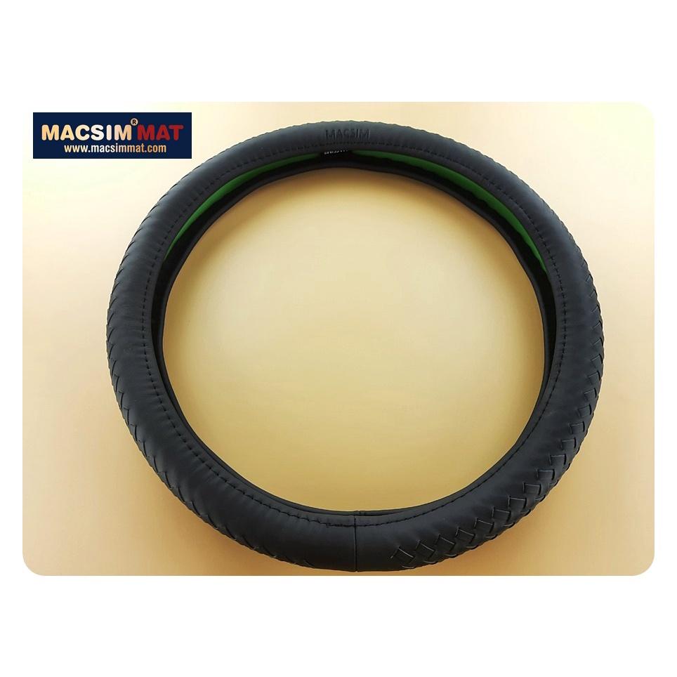 Bọc vô lăng cao cấp chất liệu da thật - Khâu tay 100% size M - nhãn hiệu Macsim mã L15T