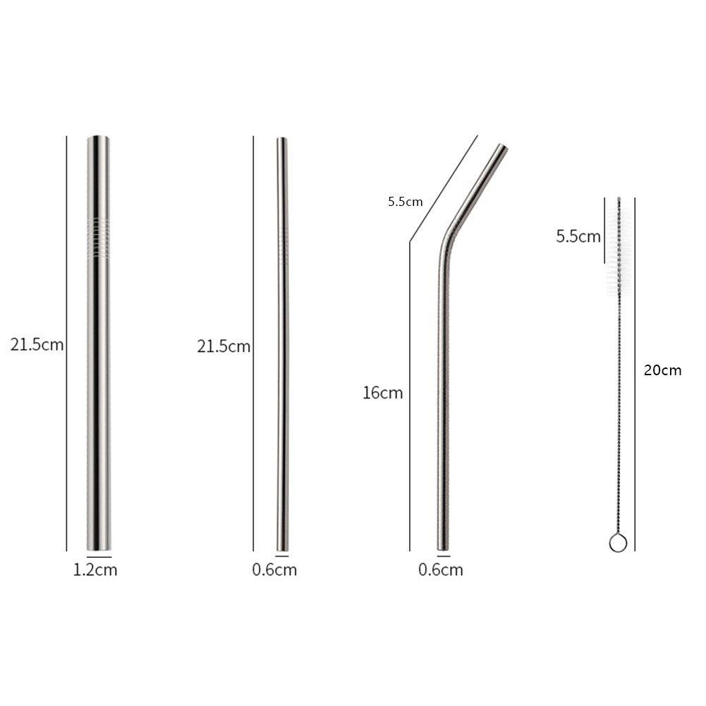 Combo 3 ống hút thép không gỉ + 1 cọ rửa SS-9001