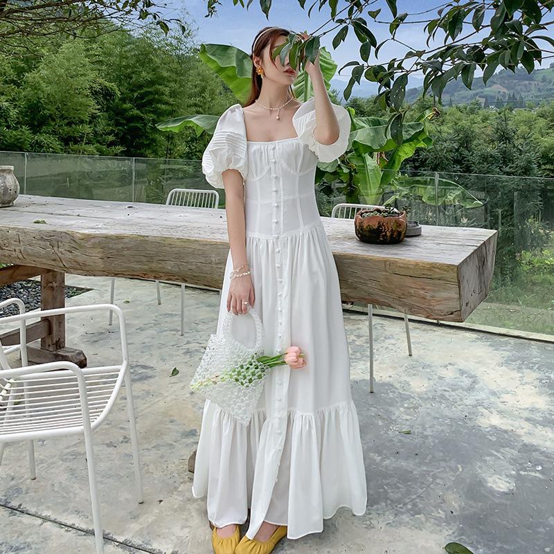 Đầm Voan Tay Phồng Phong Cách Cổ Điển Thanh Lịch Dành Cho Nữ