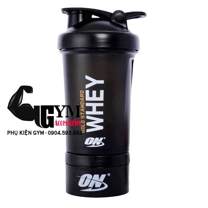 Bình nước thể thao bình tập gym Shake bottle ON 2 ngăn