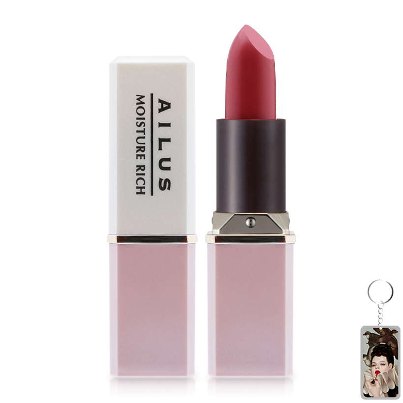 Son thỏi mềm môi Naris Ailus Smooth Lipstick Moisture Rich Nhật Bản 3.7g (#283 Red Beige) + Móc khóa