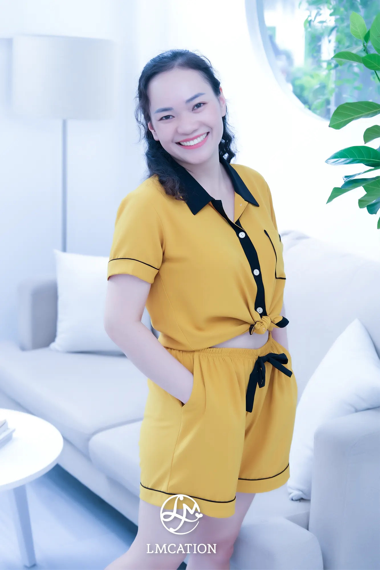 Quần đùi Pijama LMcation Alia - Màu vàng cam