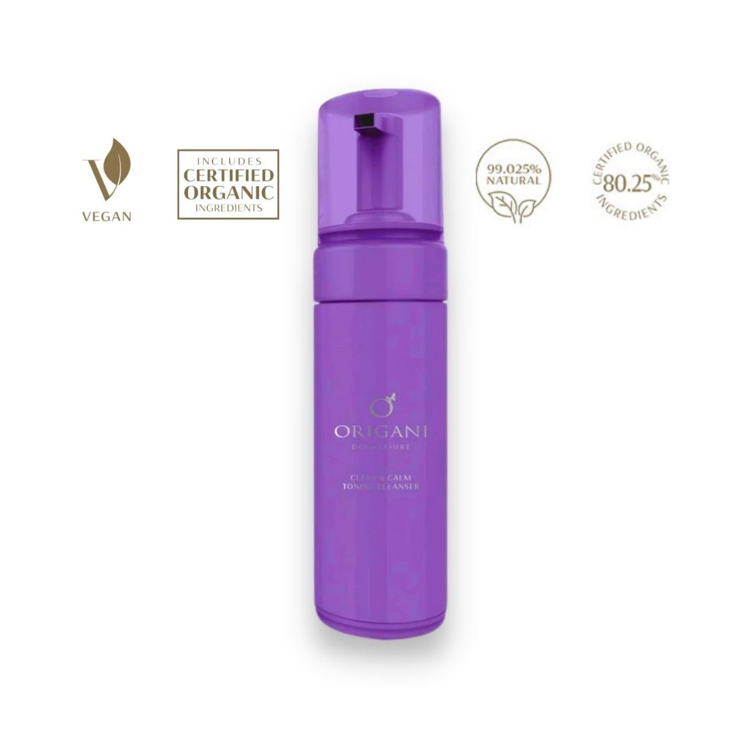 Sữa Rửa Mặt Origani Dermassure - Clear & Calm Toning Cleanser - Có Chứng Nhận Hữu Cơ - Xuất Xứ Úc - Giúp làm Sạch Bụi Bẩn Bã Nhờn, Cân Bằng Độ PH Và Kiềm Dầu