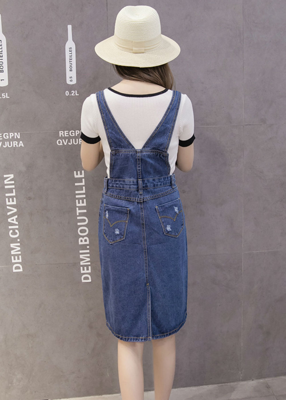 Đầm Yếm Jean Nữ D686 - Xanh