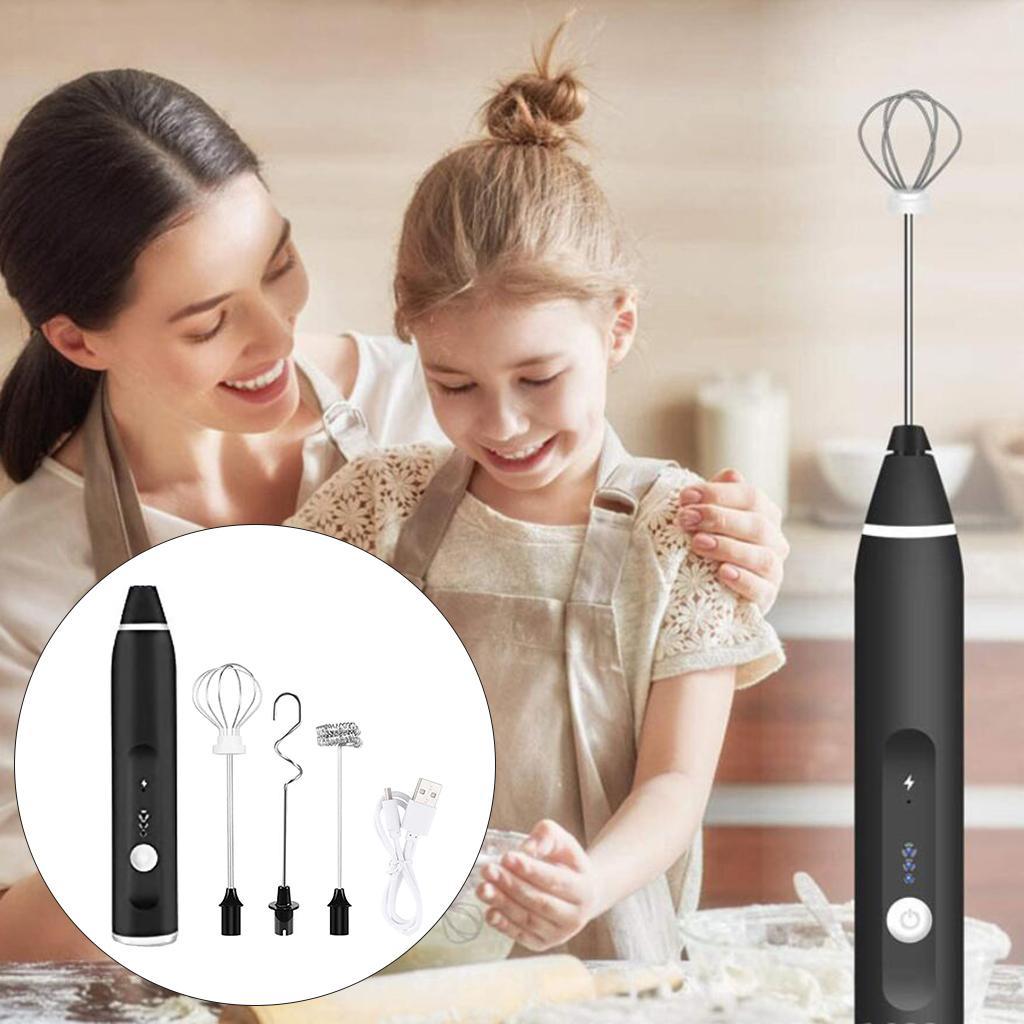 USB Rechargeable Milk Frother Handheld Electric  3