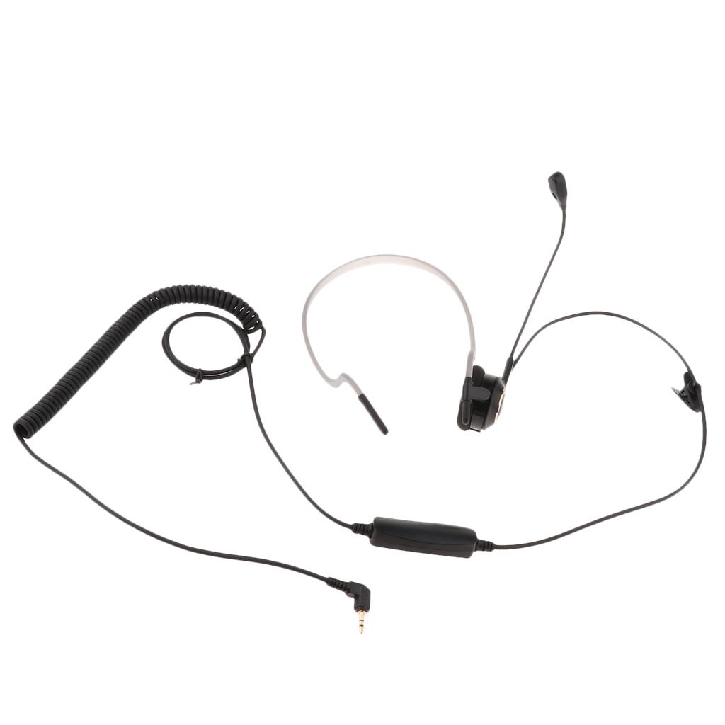 2.5mm Call Center Headset, Rear Mounted Monaural Headphone with Mic