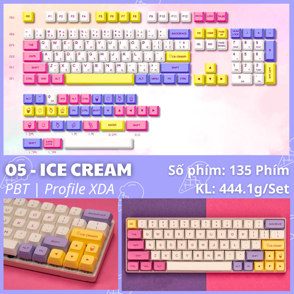 Tổng Hợp Mẫu Phím Keycap Lẻ Cute Nhựa PBT Langtu Profile XDA Sử Dụng Custom Bàn Phím Cơ Hàng Chính Hãng