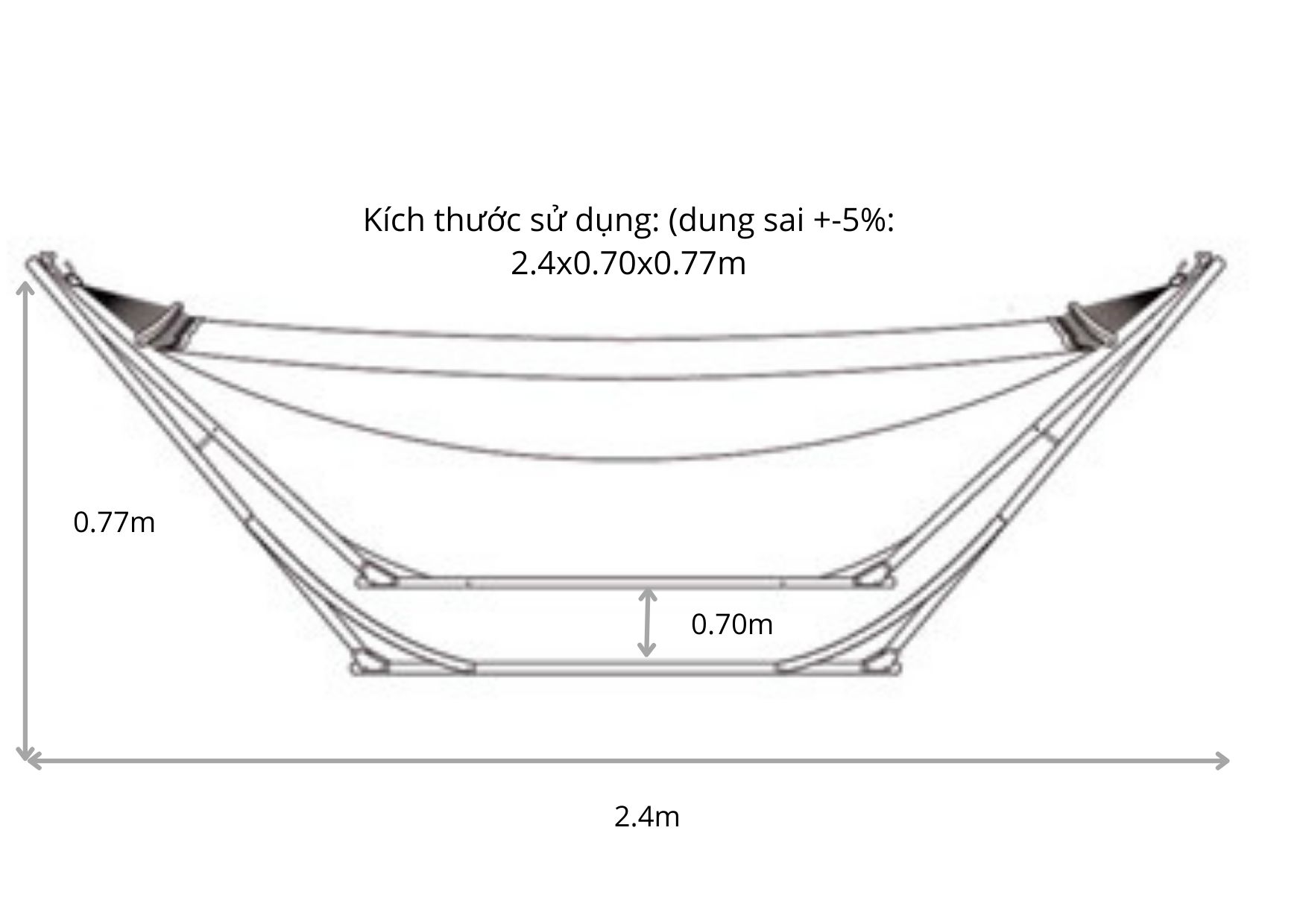 Bộ võng xếp BAN MAI: sơn tĩnh điện và lưới thép số 9 (Giao màu ngẫu nhiên)