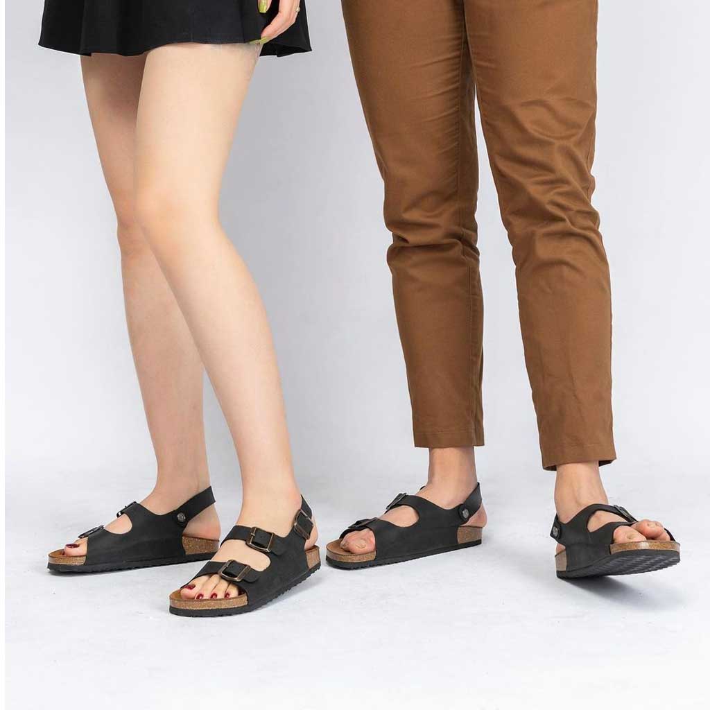 Giày sandal đế trấu 2 khóa Unisex