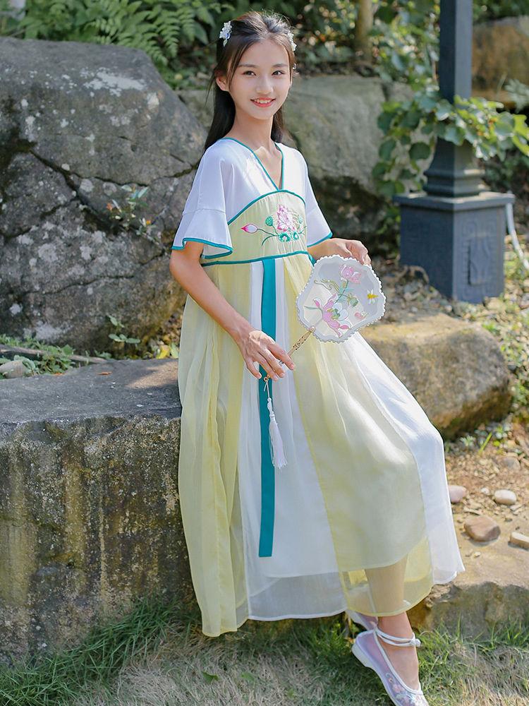 DONGSHOP Mùa hè, Trung Quốc, học sinh trung học phổ thông Phong Cổ Phong, váy thiếu nữ phiên bản cải tiến siêu tiên.